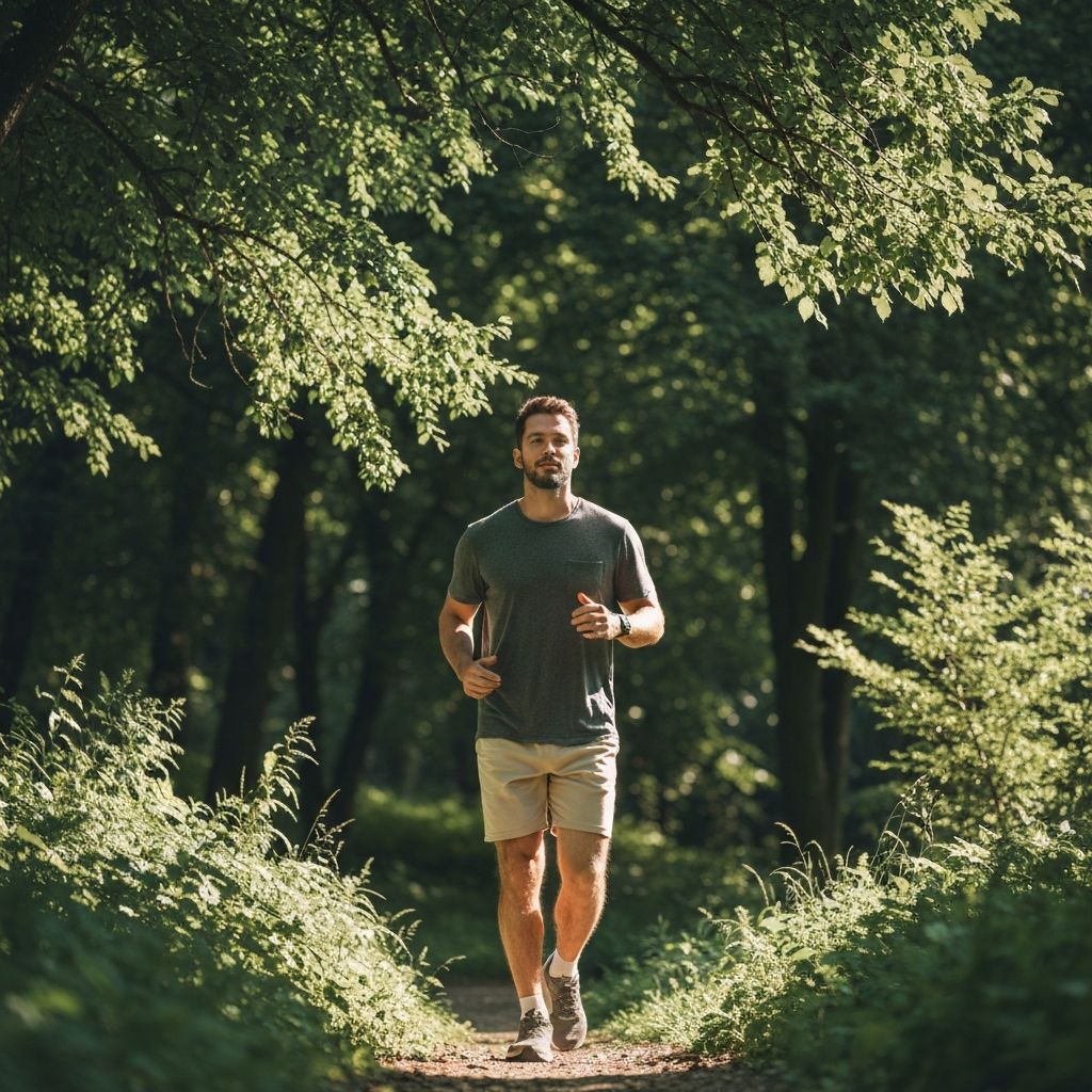 Man engaged in outdoor physical activity